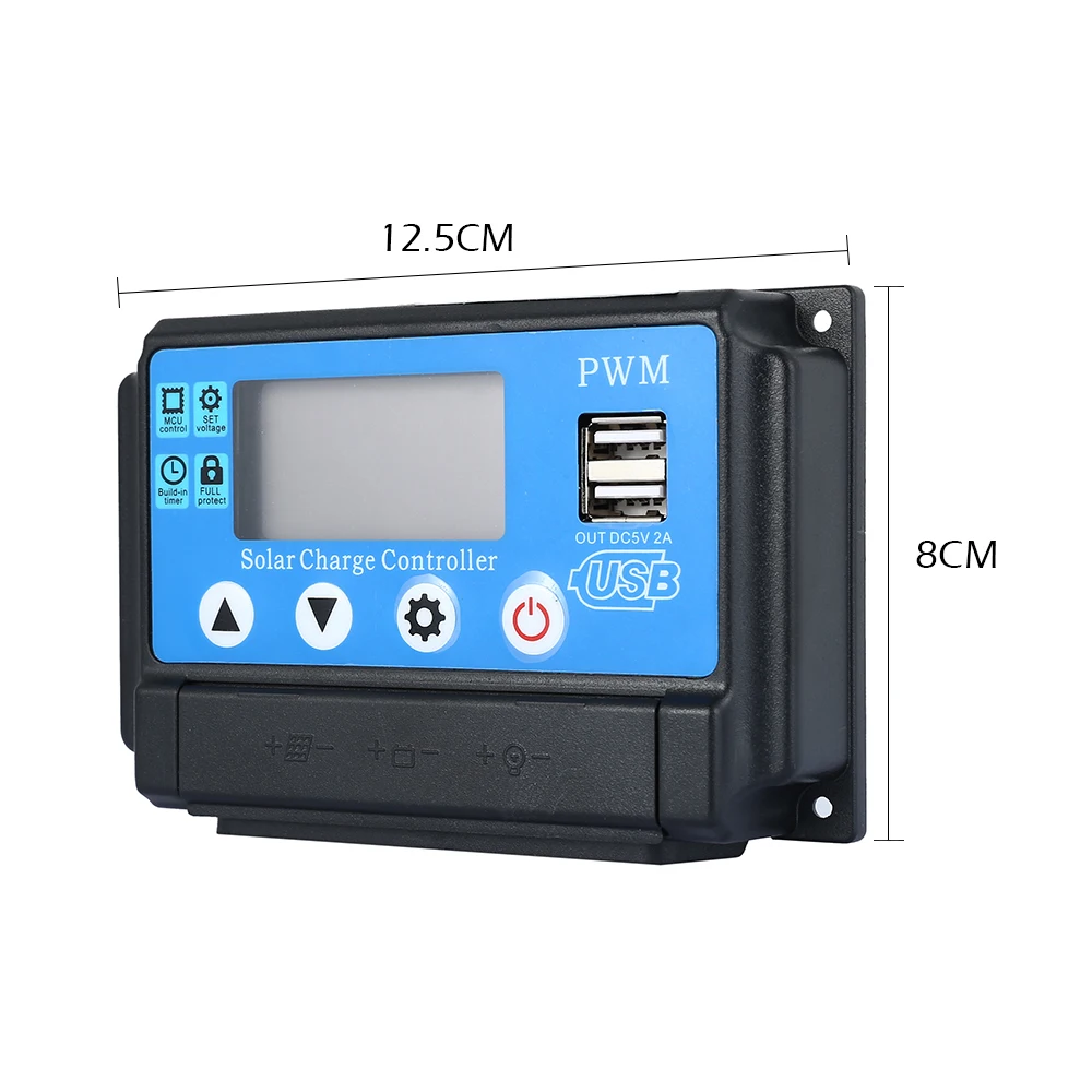 10A/20A/30A авто за максимальной точкой мощности, Солнечный контроллер заряда литий ШИМ-контроллеры ЖК-дисплей Dual USB Выход солнечная батарея для телефона PV регулятор