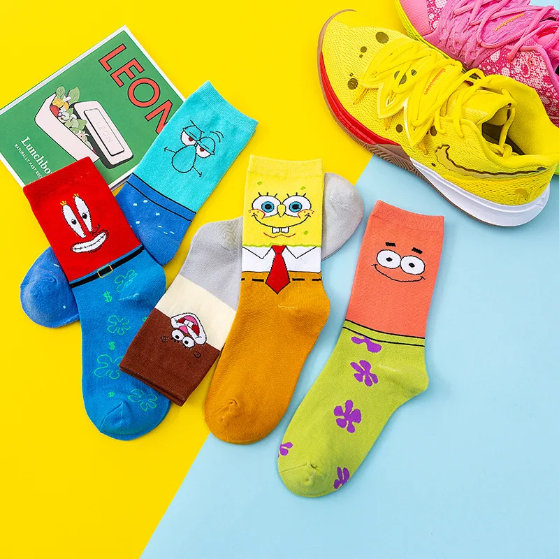 

Personality funny Anime socks Fashion Cartoon happy Men women Sock novelty high quality Stitching pattern cotton crew skarpety