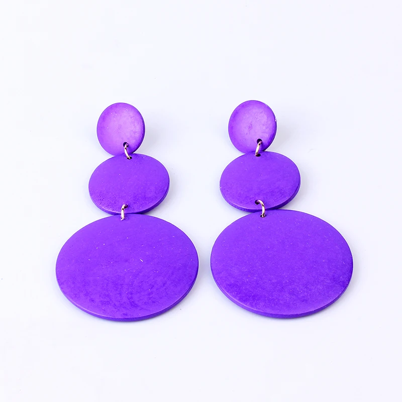 Fashion Long Wooden Earrings For Women Colorful Statement Geometric Drop Earring Vintage Jewelry drop earrings dangle earrings long earrings
