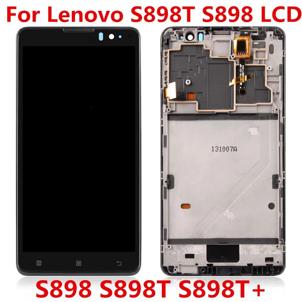 Для Lenovo S898 S898T + ЖК дисплей с сенсорным экраном и дигитайзером в сборе рамкой для