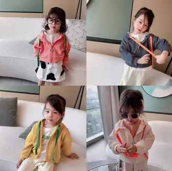 

2020 new style girls boys hooded coat spring fashion full sleeve kids jacket 1-6t HM966