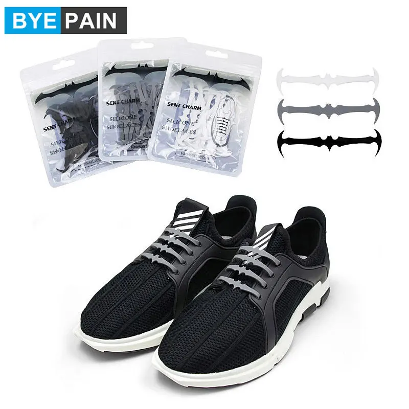 16 шт./лот шнурки BYEPAIN No Tie Bat для детей и взрослых эластичные силиконовые ленивых