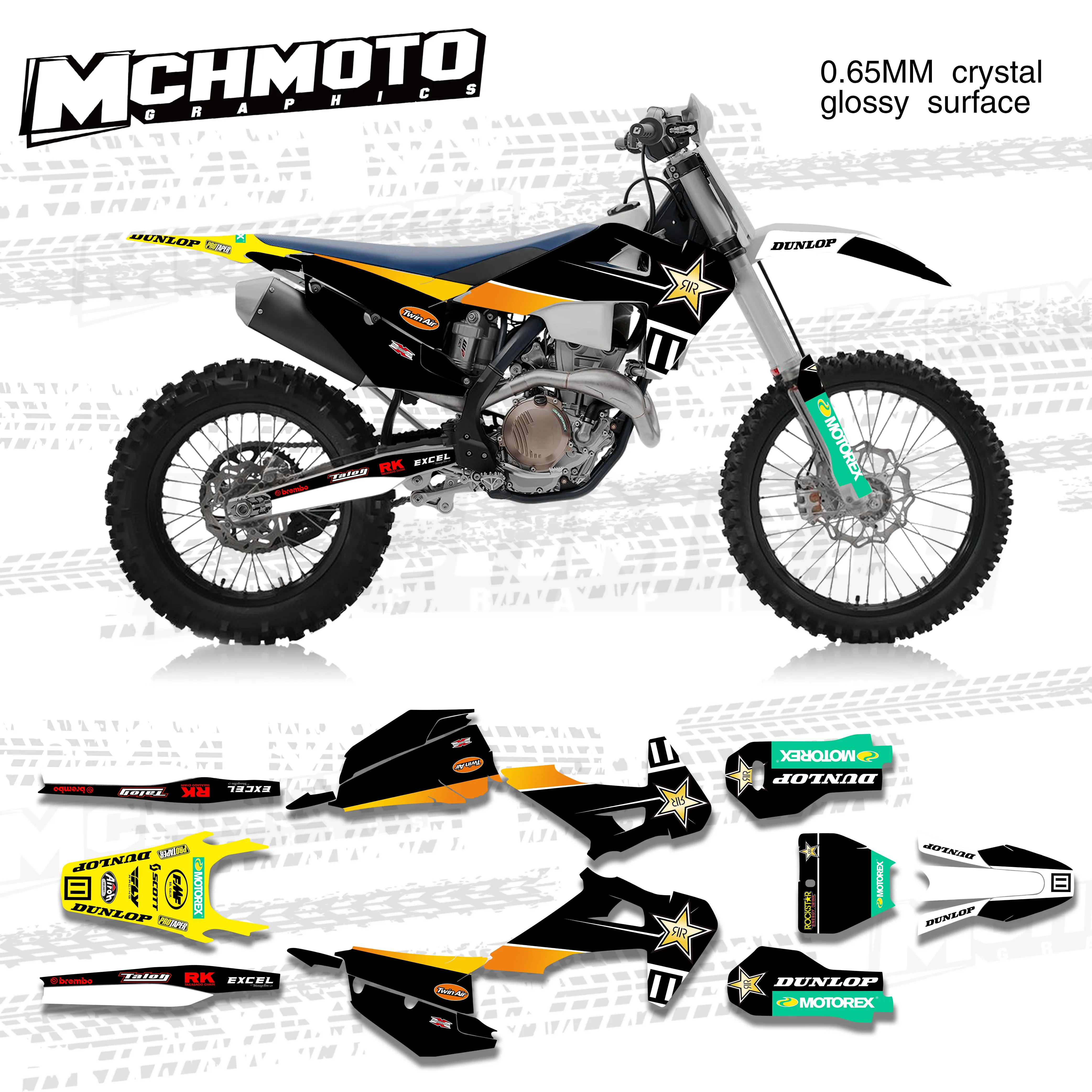Набор графических наклеек и стикеров MCHMFG для мотоциклетной команды Husqvarna TE FE TC FC TX