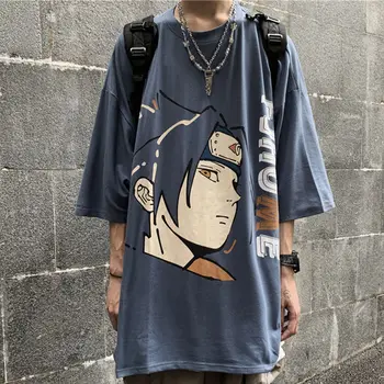 

Harajuku Naruto Tshirt Streetwear Men Summer Amine Sasuke T-shirt Casual Cartoon male tops Funny Japan Tshirt Streetwear Boys