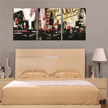 

European and American Style Creative Illustration City Architecture Picture Frameless Decorative Painting for Wall Docoration