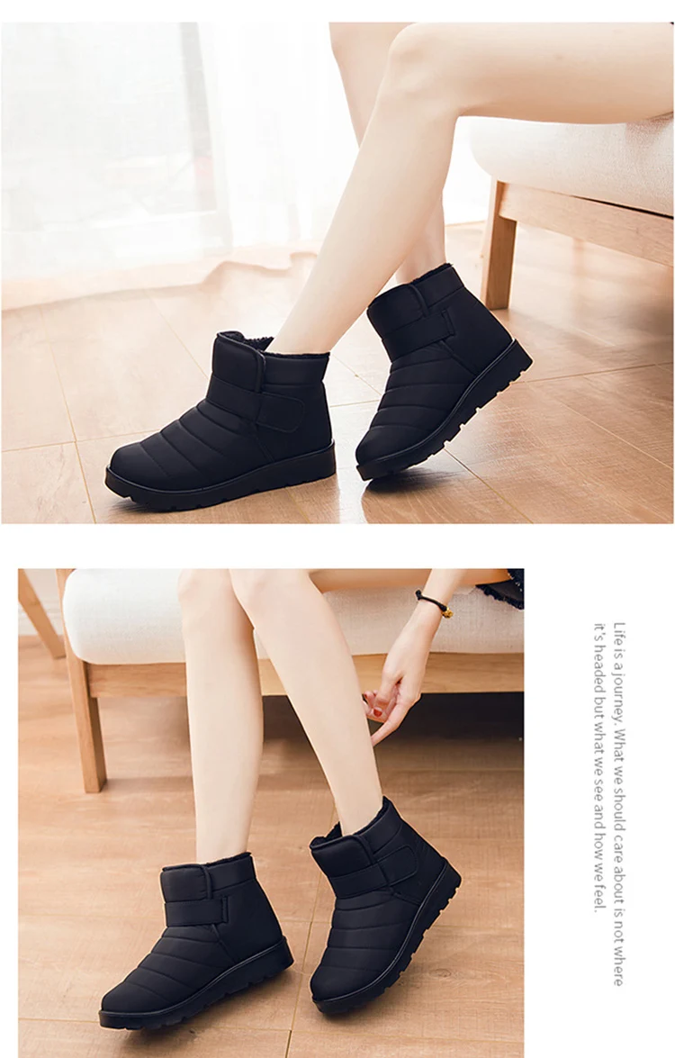 Новые модные женские ботинки; высококачественные водонепроницаемые Зимние ботильоны; теплая зимняя обувь на меху с плюшевой подкладкой