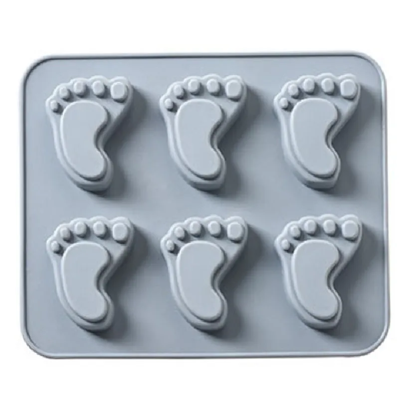 

6grids Feet Soap Silucone Mold 3d Mold Baby Soap Mold Chocolate Mold Cake Decorating Tools Baby Shower Birthday Supply 15.7x13cm