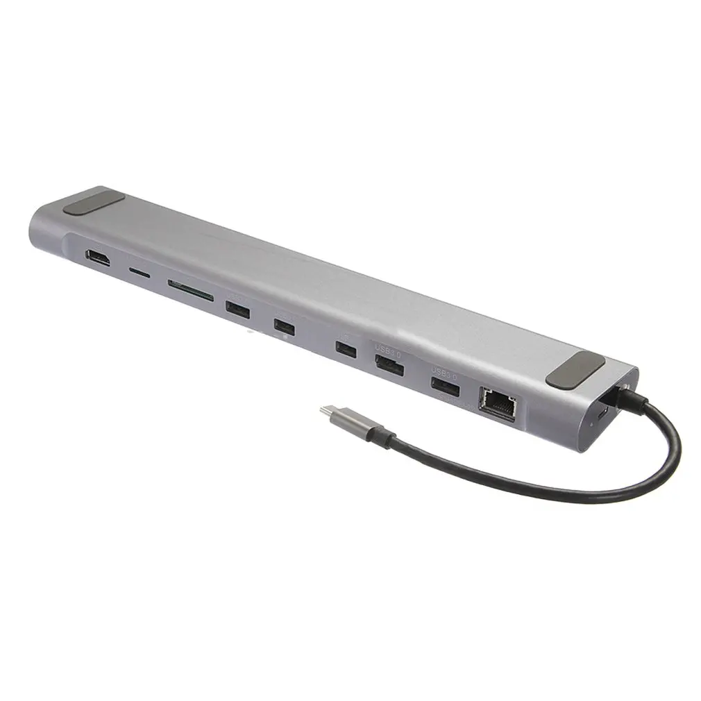 12 в 1 USB концентратор C к HDMI 4K RJ45 USB3.0 Ethernet LAN/VGA/безопасный цифровой кардридер для ноутбука для MacBook