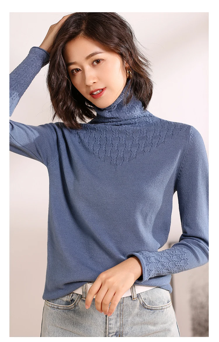 2019 осень и зима новый скрученный вязаный женский свитер с высоким воротником и ворсом из толстой шерсти сексуальный женский пуловер Одежда