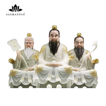 

Buddhist products Taishang Laojun white marble statue Buddha statue crafts laughing Buddha