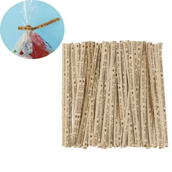 

100 Pcs Gift Wrapping Especially For You Twist Ties Wire Organizer Space Saving Desk Accessories Office Supplies