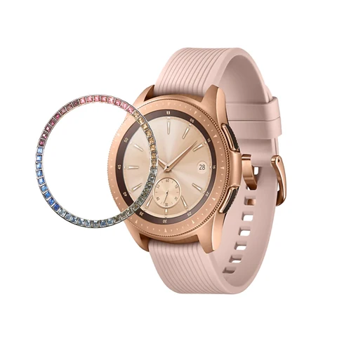Diamond Case For Samsung Galaxy Watch 42mm bezel ring protector cover Sport fashion Adhesive Metal bumper Accessories 42