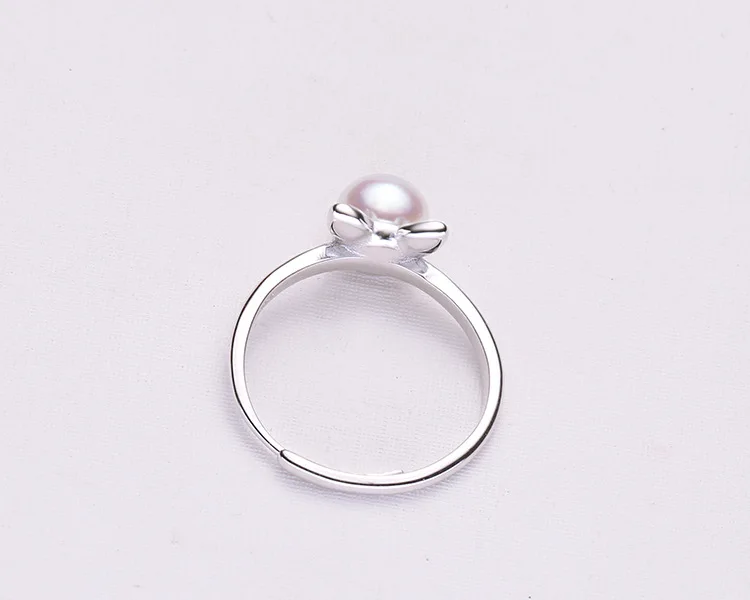 ASHIQI Настоящее серебро 925 проба кольцо для женщин натуральный пресноводный жемчуг ювелирные изделия подарок