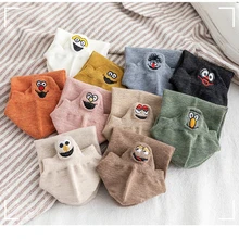 Милые Креативные Мультяшные забавные Женские носочки со смайликом, носки, индивидуальные модные повседневные короткие носки, женские розовые, белые, желтые, черные