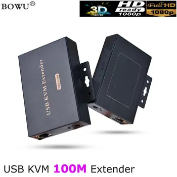 

USB KVM Extender 100m 1080P 60Hz Long Range 984FT Over Cat5e Cat6 Cat5e/6 Ethernet Cable VGA Extender USB Keyboard/Mouse