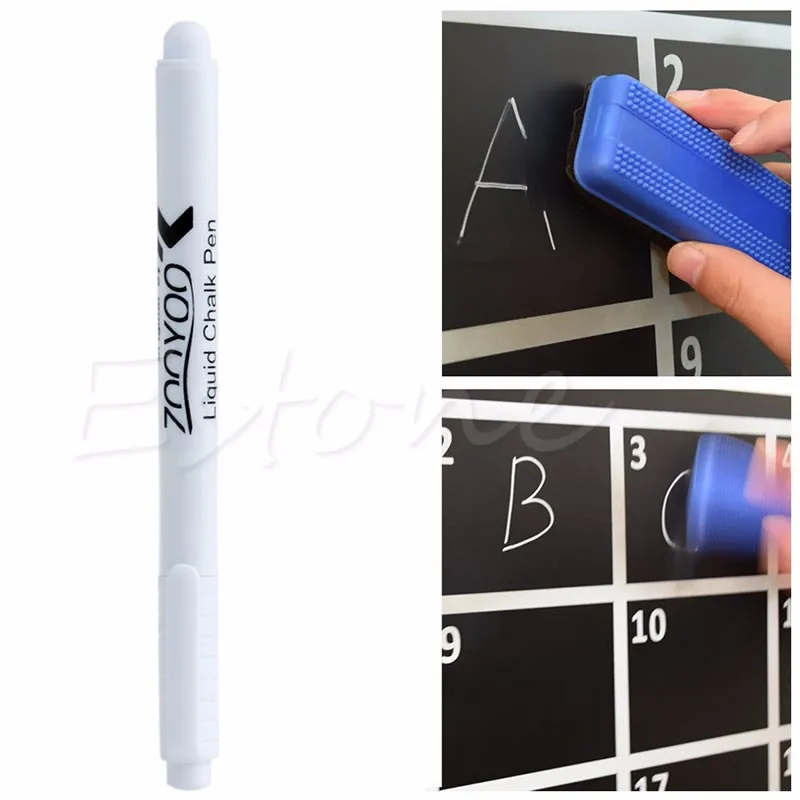 White Liquid Chalk Pen/Marker For Glass Windows Chalkboard Blackboard New