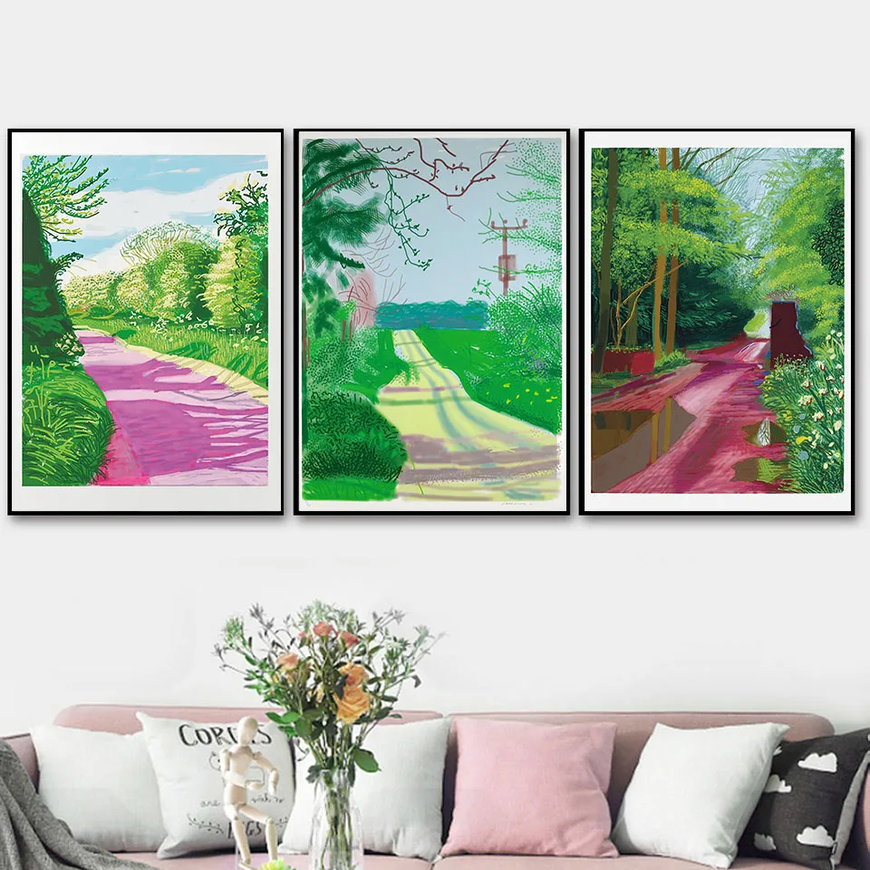 

David Hockney from Woldgate's "The Coming of Spring" landscape wall art canvas painting printing poster living room home decorat