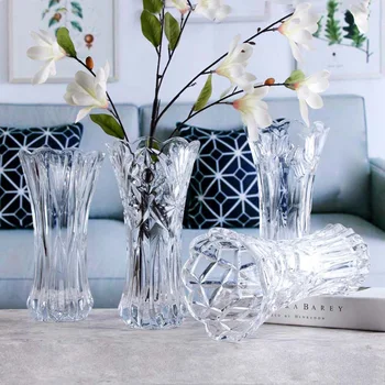 

Simple Transparent Multi Shape Glass Vases Ornaments Living Room Flower Thickened Vases HYD88