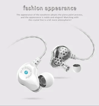 

D6 3.5mm In-ear Wired Earphones Quad-core Double Moving Circle Subwoofer Headset Heavy Bass Wired Headset Earphones