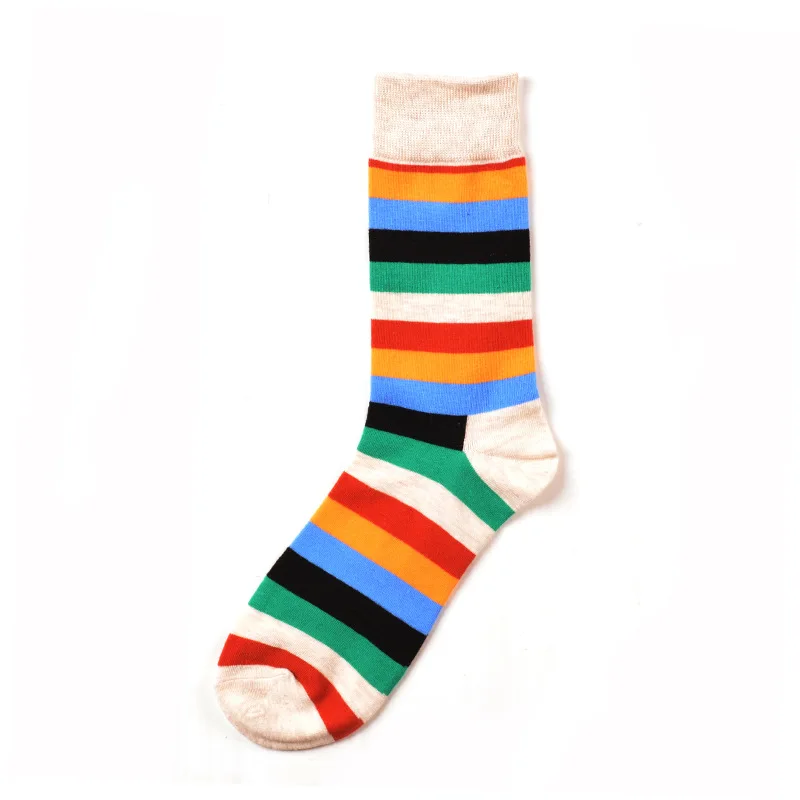 Высокого качества Радужный Stirpe носки мужские хлопковые мягкие деловые Повседневные Дышащие длинные Meias мужские цветные Свободные Большой размер носки - Цвет: 2