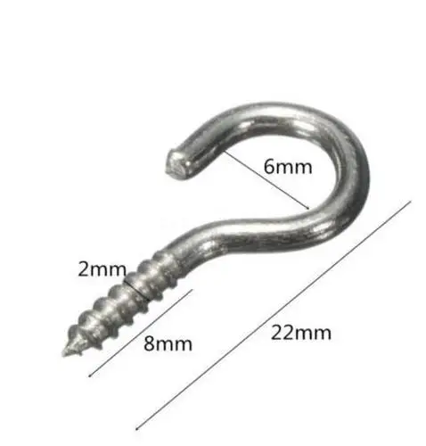 50 Pz Argento Ganci A Vite Eye Curtain Net Wire Metal Spiral Cup Hanging Lights