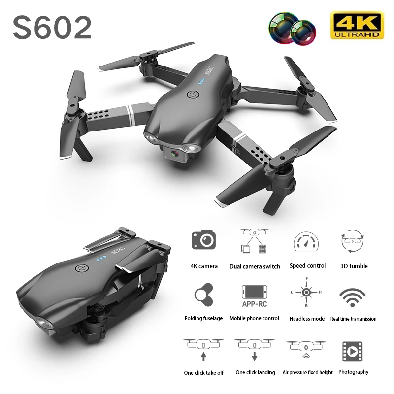 S602 RC Мини Wi-Fi FPV Дрон комплект с 4K HD двойной камерой профессиональная