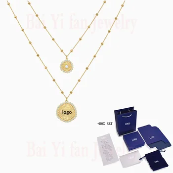 

Fashion Jewelry SWA New VINTAGE SWA NECKLACE Fresh Retro Round Badge Decoration Golden Necklace Female Romantic Jewelry Gift
