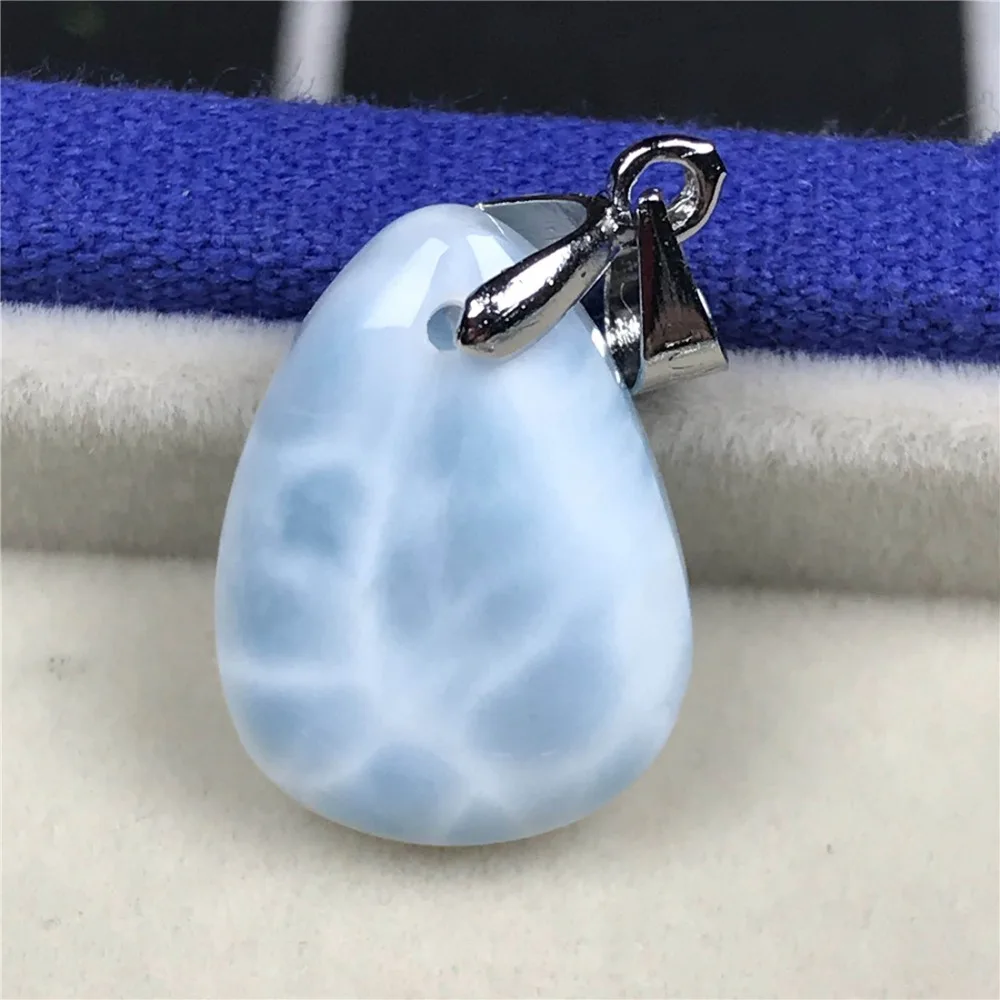 Натуральная синяя подвеска larimar для женщин, 18x13x6 мм, бусины в форме капель воды, прозрачный камень, Модный кулон, ювелирные изделия AAAAA