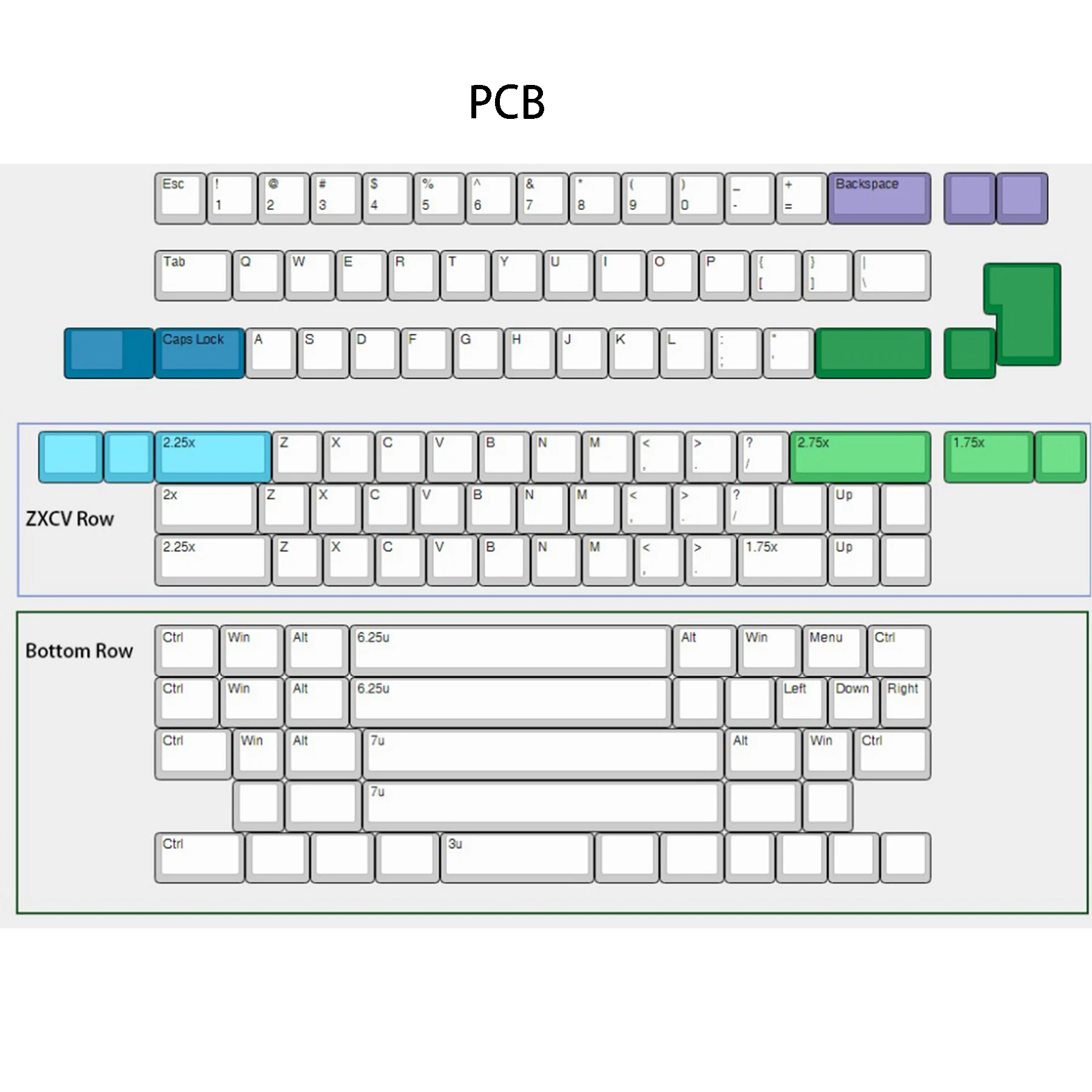qmk placa pcb estabilizadores kit completo programável underglow rgb led pcb placa para teclado mecânico