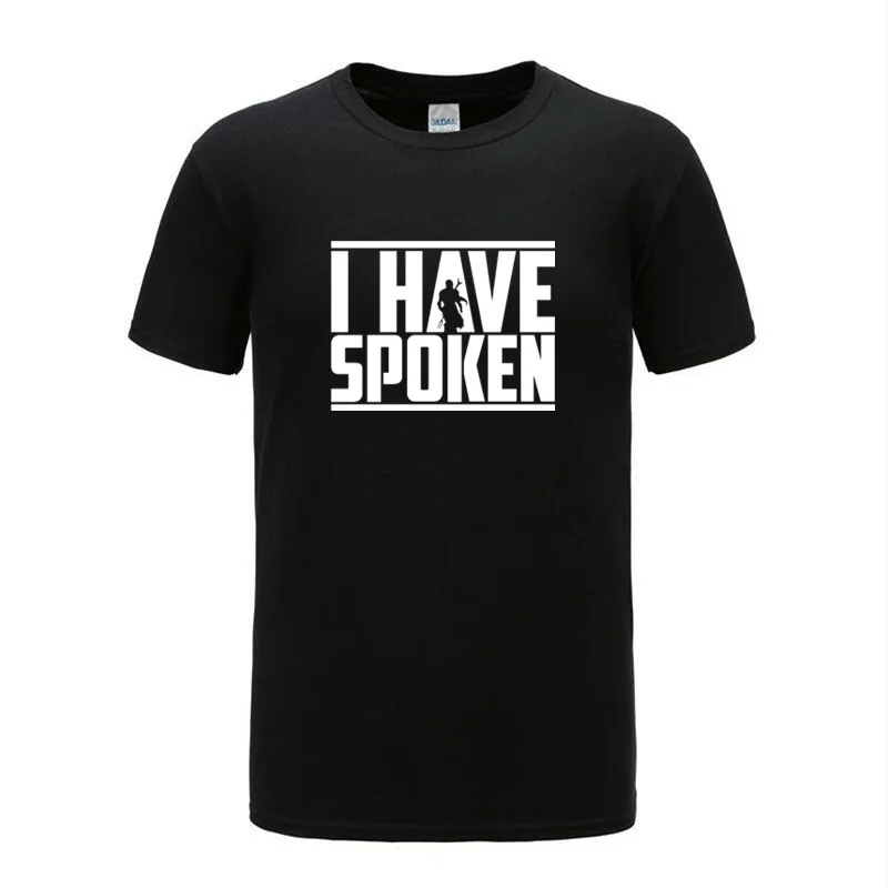 

Hot 2020 summer The Mandalorian Men's star warsTshirt 100% Cotton Round Neck Short-sleeved T-shirt I Have Spoken Tops Tees