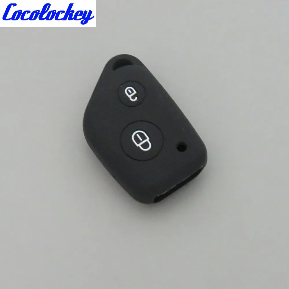 Cocolockey силиконовый чехол для автомобильных ключей для peugeot 106 205 206 306 405 406 для Citroen Berlingo Xsara Picasso Saxo 2 кнопки - Название цвета: Black