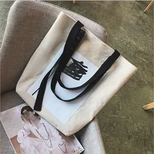 Женские холщовые многоразовые сумки на плечо с принтом, одноцветные, вместительные, многоцелевые, с ручками, женские сумки для покупок