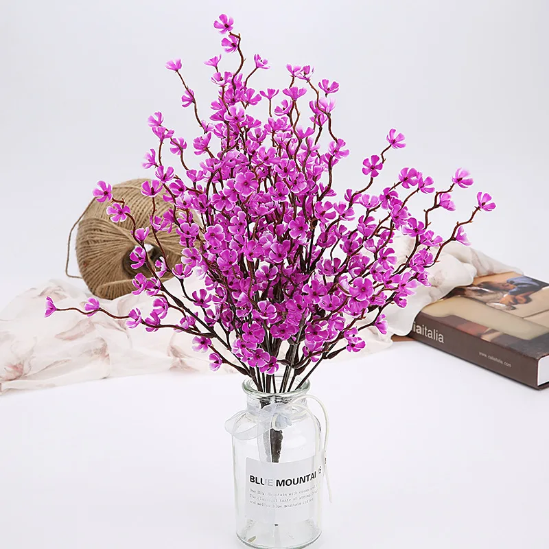 

1Pcs 7 Branches Simulation Plum Flowers Artificial Flowers Fake Plastic Plants For Christmas Wedding