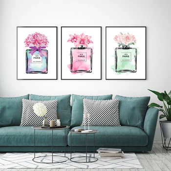 

Modern Home Decor Fashion Canvas Paintings For Living Room Perfume Bottle Wall Art Wall Pictures For Living Room Nordic Posters
