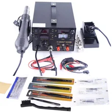 Saike 909d пистолеты горячего воздуха паяльная станция питания 3 в 1 многофункциональная 220V или 110V