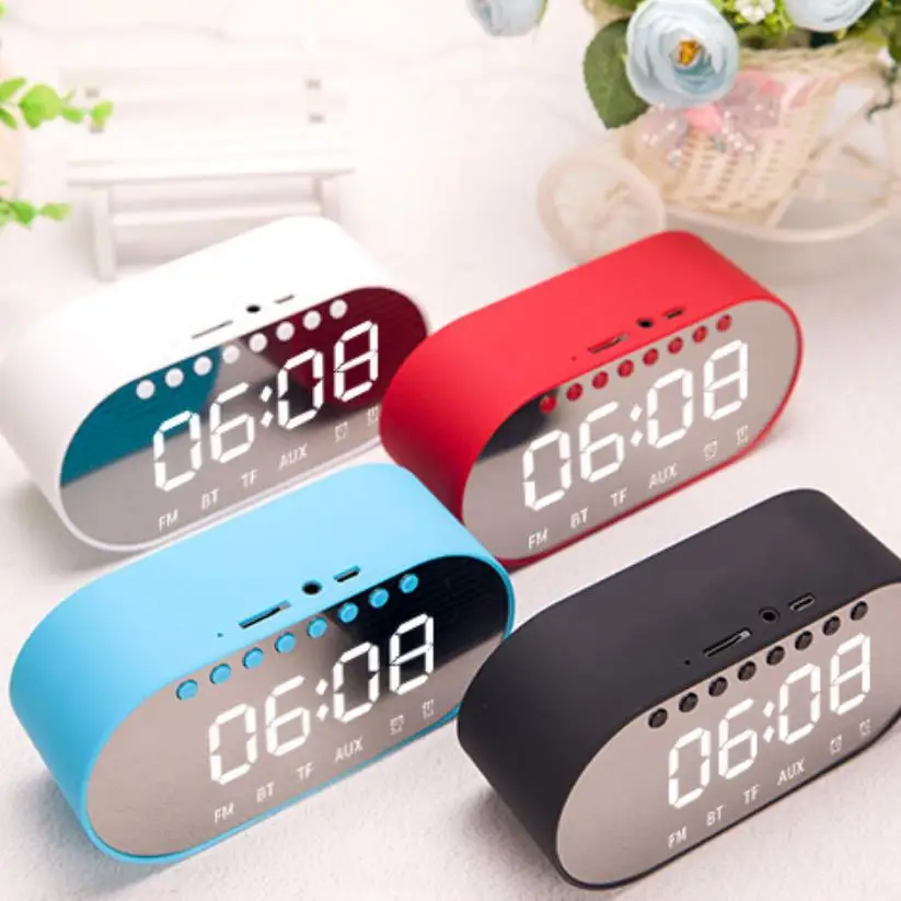 Часы Bluetooth динамик мини зеркальный экран домашний светодиодный Будильник карта