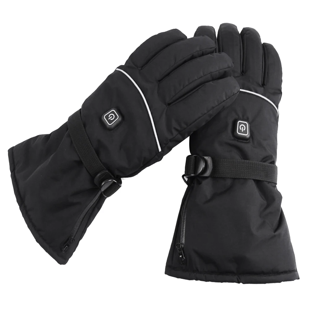 1 пара альпинизма на открытом воздухе Регулируемая температура зима сохраняет тепло Спорт Третий механизм езда Водонепроницаемые перчатки с подогревом