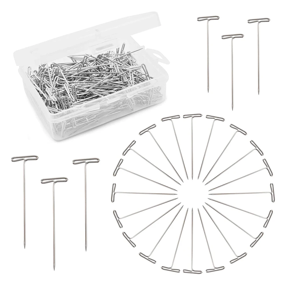 100 Pezzi Perni A T Per Teste Di Parrucche, 38mm Acciaio Inossidabile