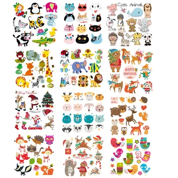 

Cute Animal Patches For Baby Clothes Combination Iron On Patches Thermo Stickers Heat Transfers Applique Kid Clothes Christmas