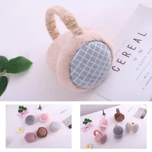 Calymel Модные клетчатые женские Зимние ушанки имитация складных наушников Плюшевые Головные уборы искусственный мех гамбургер грелка для ушей