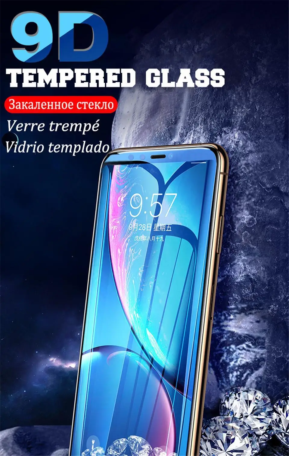 2 предмета в комплекте, Полный Обложка для samsung Galaxy A90 5G A70 A60 A50 A40 A30 A20 A10S A50S M30S M20 A7 A8 A9 9D закаленное Стекло Экран протектор