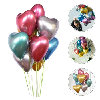 

1 Set 50 Pcs Wedding Birthday Party Heart-shaped Latex Balloons (Random Color)