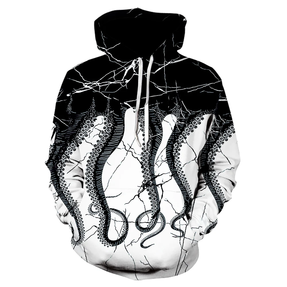 3D печатные худи с принтом осьминога дамы/мужские черные забавные толстовки Повседневный пуловер на тему Хэллоуина животные хип-хоп толстовки - Цвет: WE-875