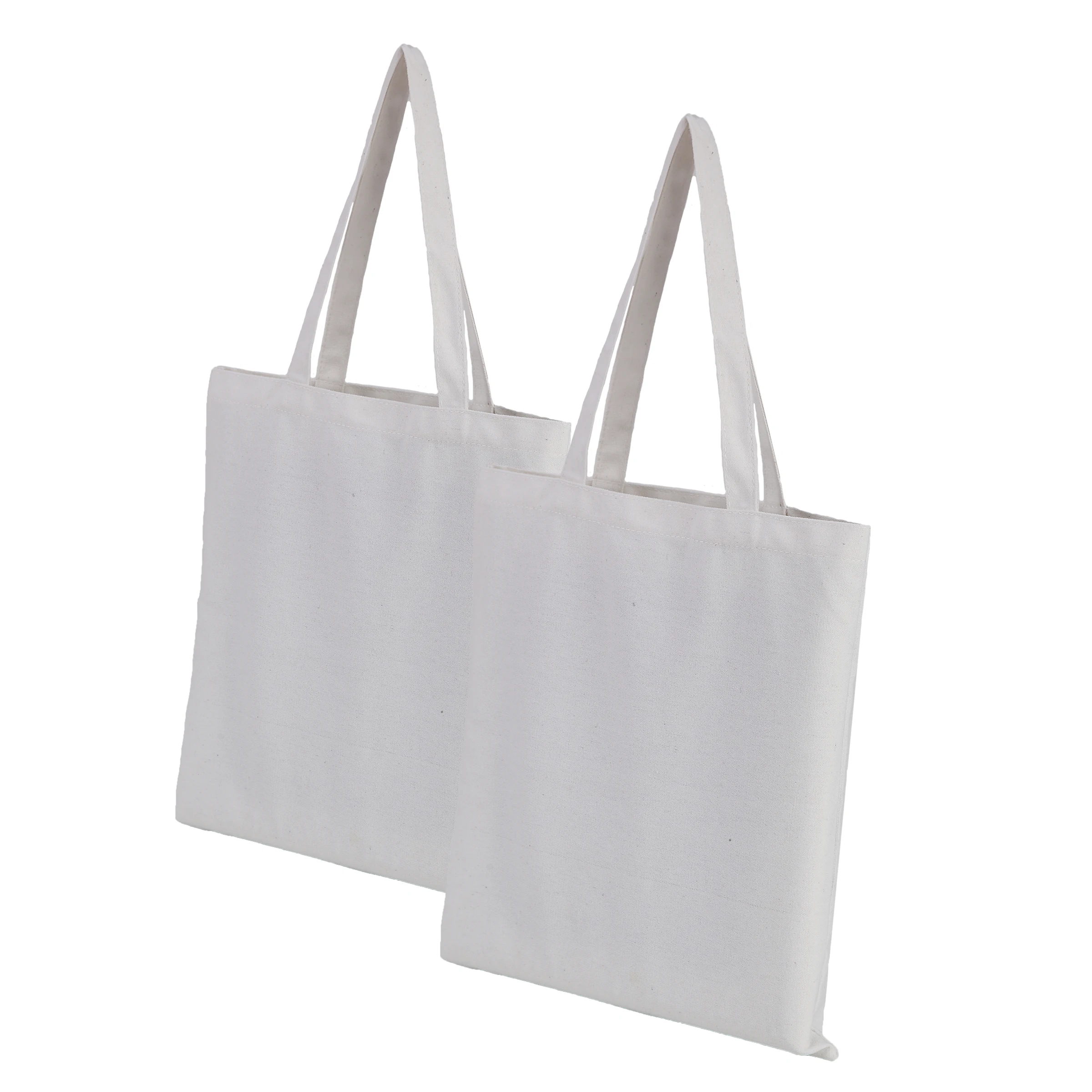

2Pack 100% Cotton Canvas Grocery Shopping Bags,Cloth Grocery Tote Bags with Handles Cotton Washable and Eco-friendly Bags