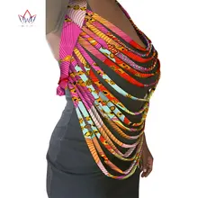 BRW африканская Анкара ожерелье s восковая печать ткань красочное ожерелье шаль африканская Анкара ожерелье ручной работы ювелирные украшения в этническом стиле WYB13