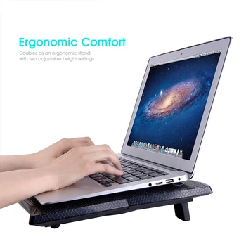 

Laptop Stand Ventilation Fans Cooling Pad Adjustable Quick Dissipation Portable Powerful LED Light Practical Silent USB Powered