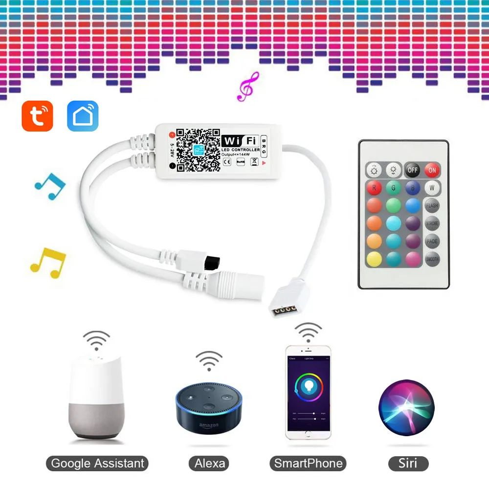 

EACHEN WIFI SMART LED STRIP DRIVER CONTROLLER DANCE WITH MUSIC Tuya Smart APP/Smart Life APP