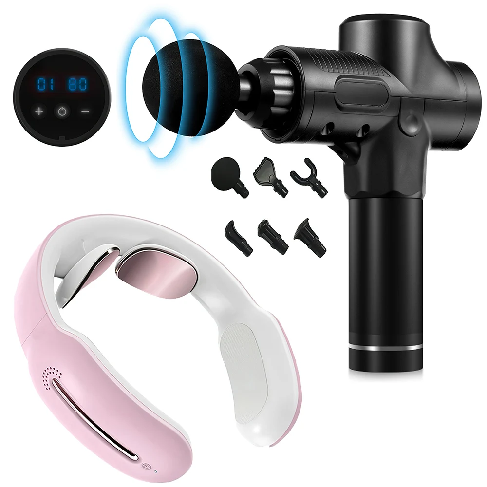 DIOZO Electric Remote Smart Back Shoulder Neck Massage Instrument And Deep Muscle Massage Gun Relax Portable Fascia Gun Machine