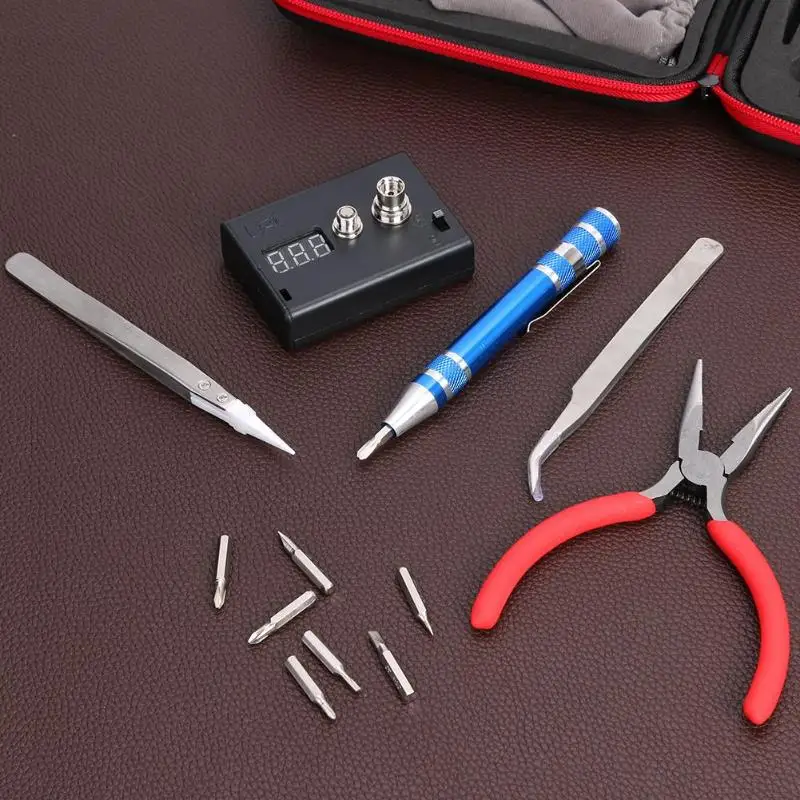 Мини Vape DIY сумка для инструментов Пинцет плоскогубцы комплект аксессуары для электронных сигарет