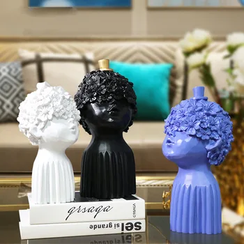 

Nordic Bust Statue Ornaments Abstract Character Adornment Resin Figurines Desk Decorations Home Decoration Accessories Modern